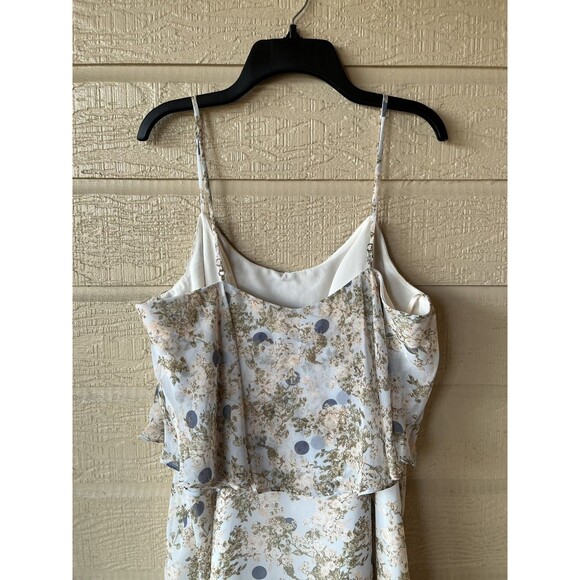 BCBGeneration women Short Strappy Mini Dress Large Pink Blossom Ruffle $138 - Picture 6 of 9